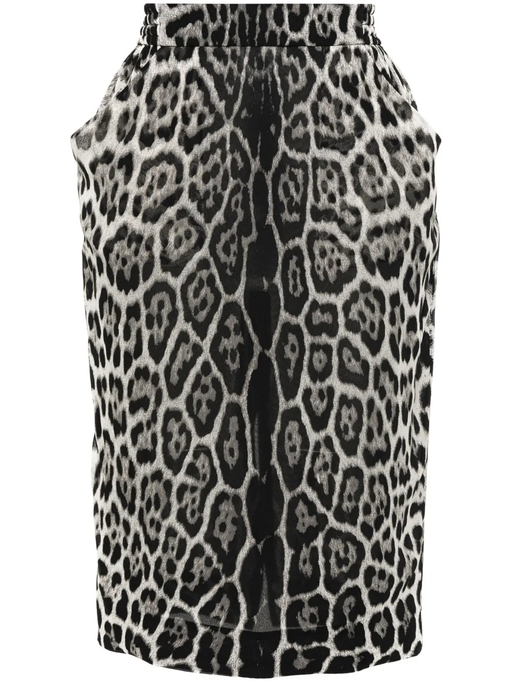 Leopard-Print Silk Skirt