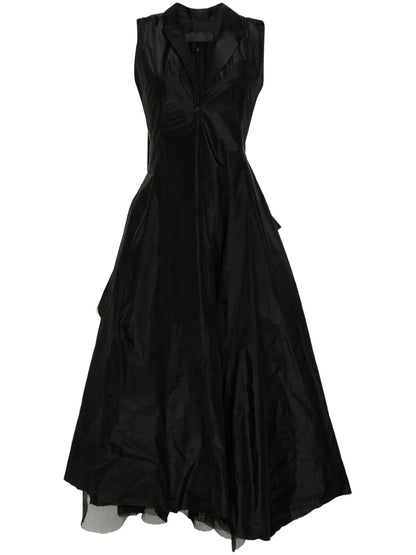 Raw-Cut Layered Maxi Dress