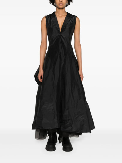 Raw-Cut Layered Maxi Dress