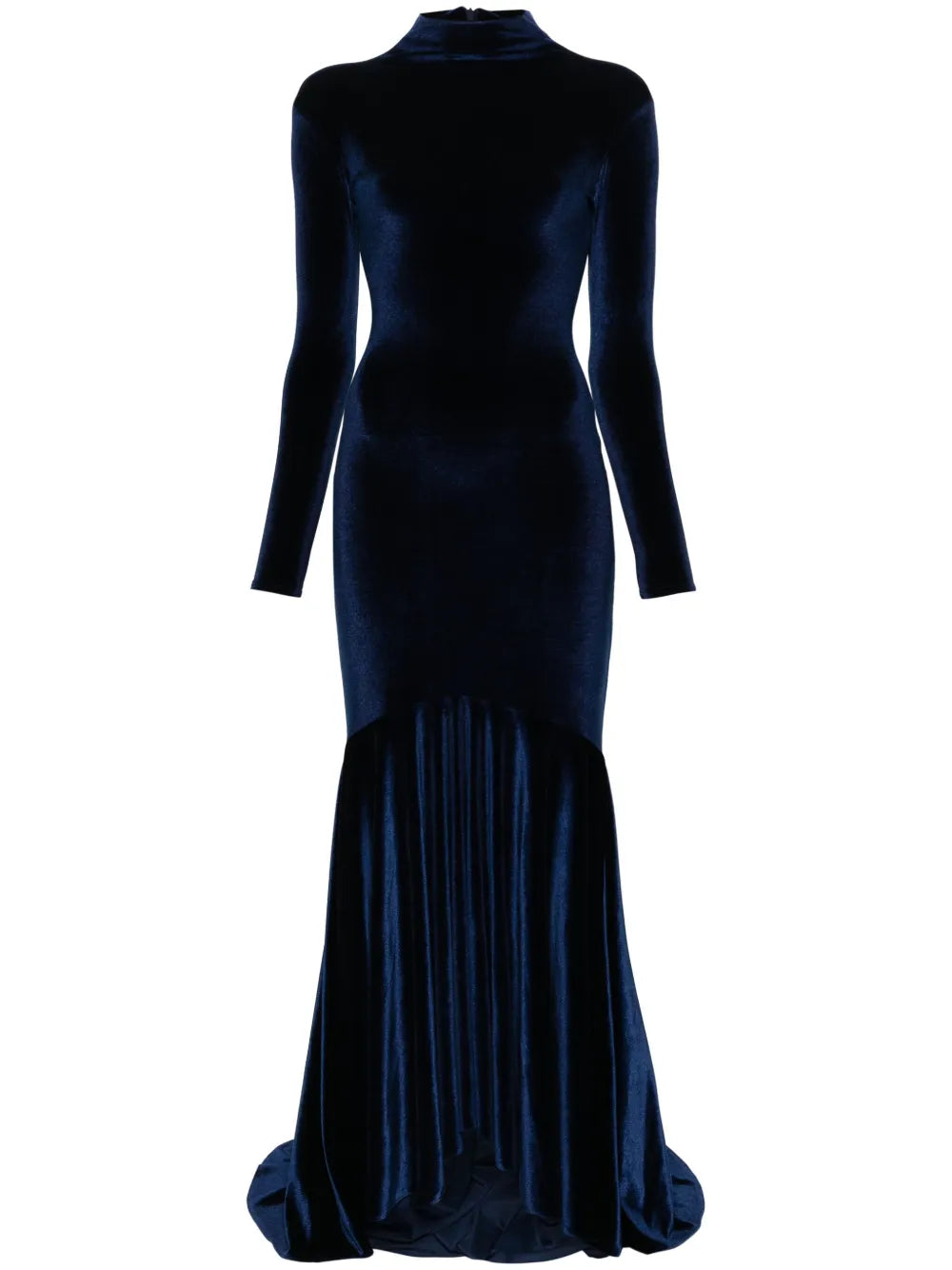 High-Neck Velvet Gown