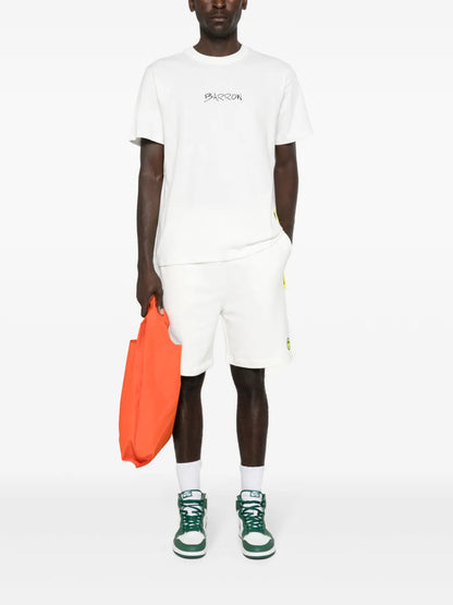Face-Appliqué Track Shorts