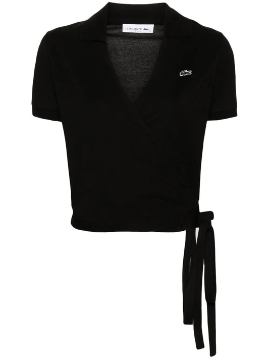 Logo-Patch Wrap Polo Shirt