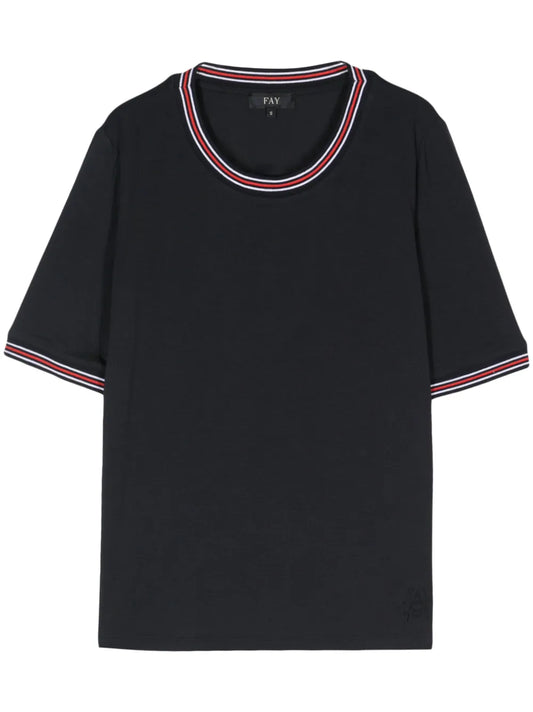 Striped-Trim T-Shirt