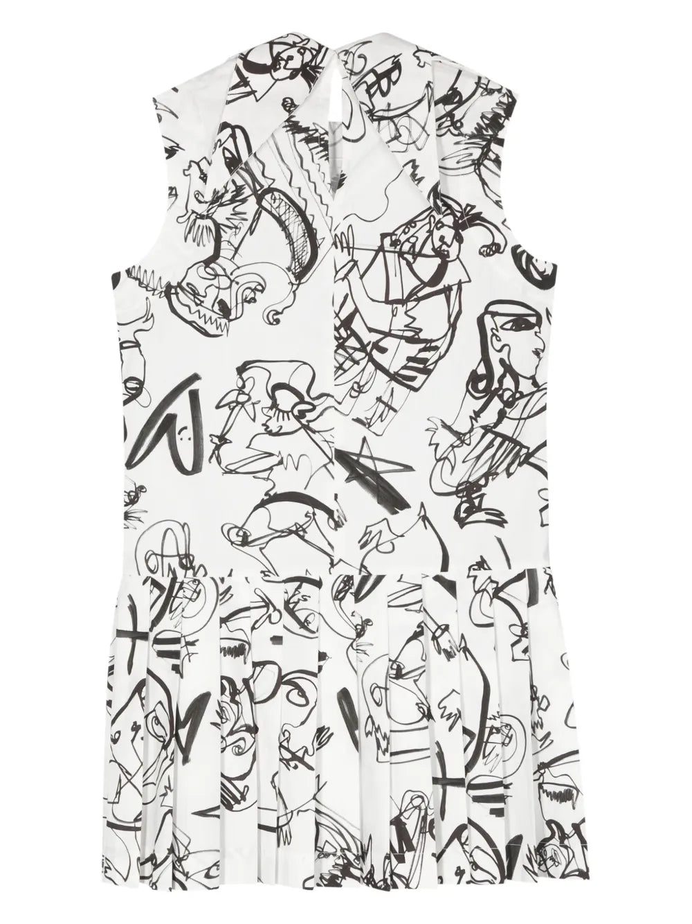 Abstract-Print Pleated Mini Dress