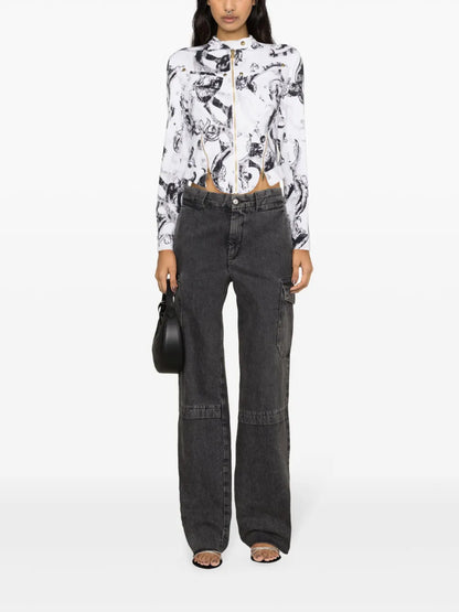Watercolor Couture Denim Jacket