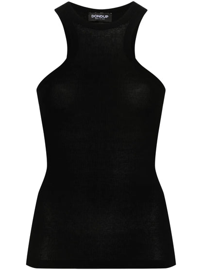 Logo-Plaque Ribbed Top
