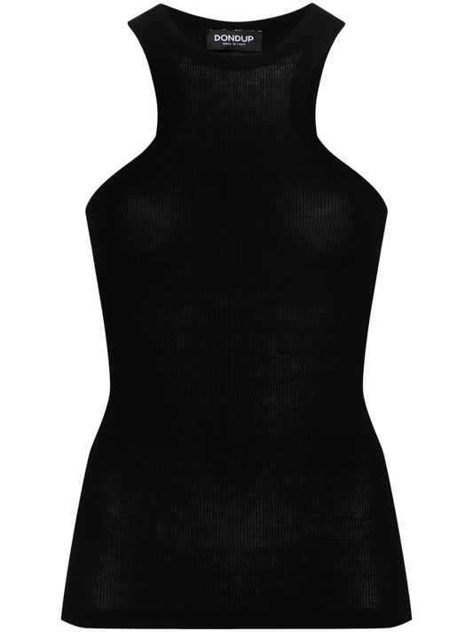 Logo-Plaque Ribbed Top