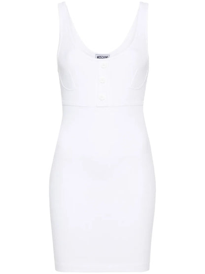 Scoop-Neck Ribbed-Knit Minidress