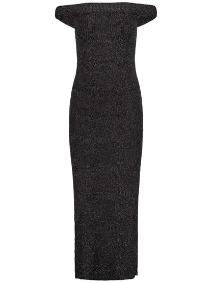 Roll Off-Shoulder Knitted Dress