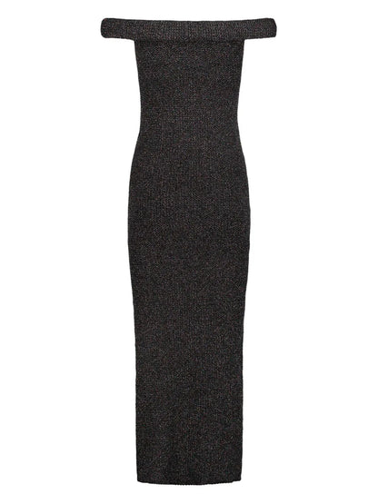 Roll Off-Shoulder Knitted Dress