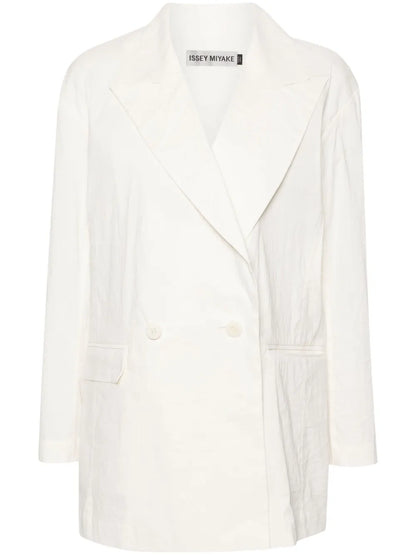 Shaped Membrane Double-Breasted Blazer