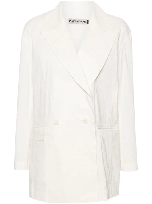 Shaped Membrane Double-Breasted Blazer