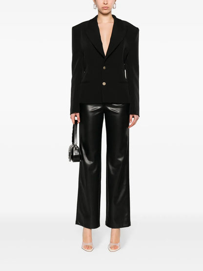 Lace-Up Single-Breasted Blazer