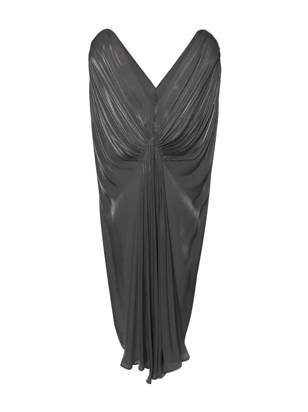 Pleated Satin Midi Dress