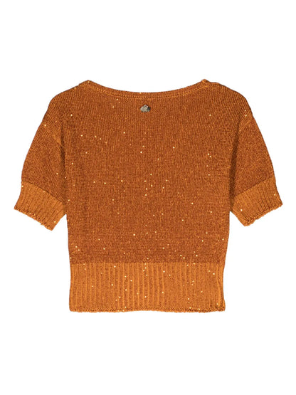 Sequined V-Neck Top