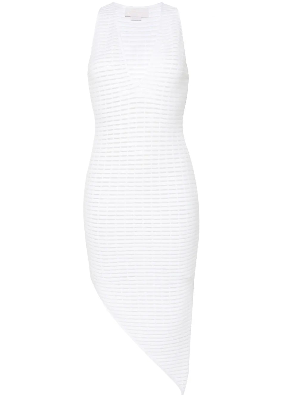 Panelled Ribbed-Knit Midi Dress