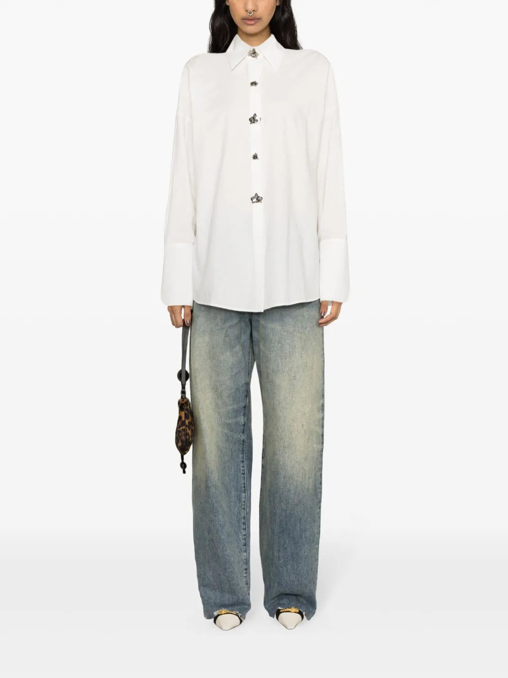 Appliqué-Detail Muslin Shirt