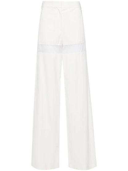 Sheer-Stripe Wide-Leg Trousers