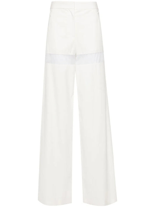 Sheer-Stripe Wide-Leg Trousers