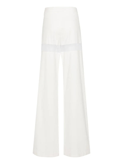Sheer-Stripe Wide-Leg Trousers