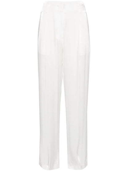 Wide-Leg Satin Trousers