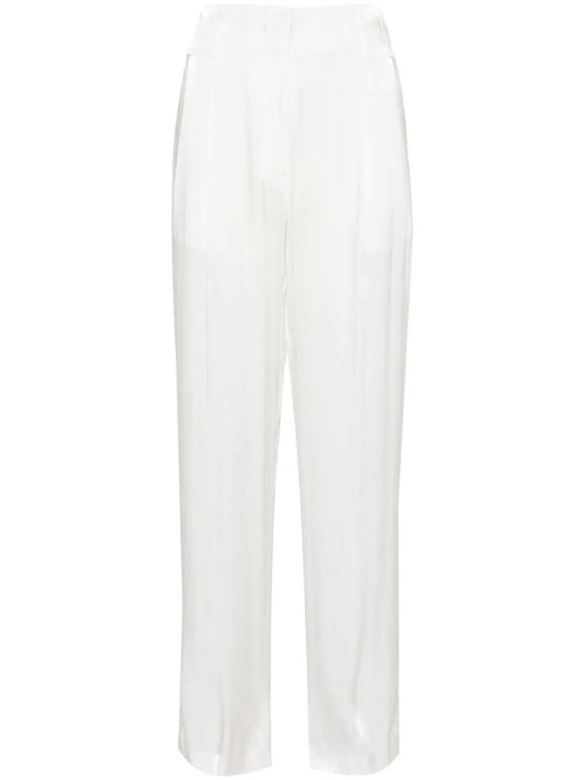 Wide-Leg Satin Trousers