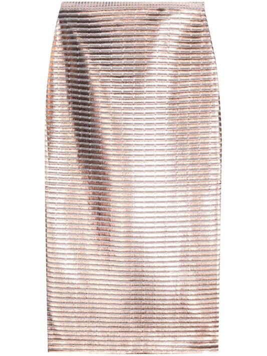 Lamé Midi Pencil Skirt