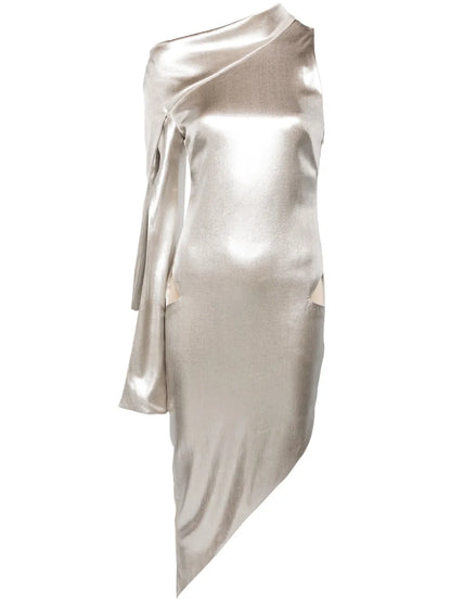 Asymmetric Cut-Out Midi Dress