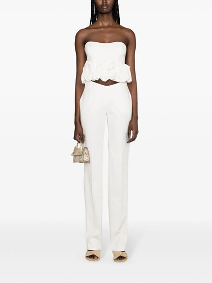 Straight Cotton-Blend Trousers