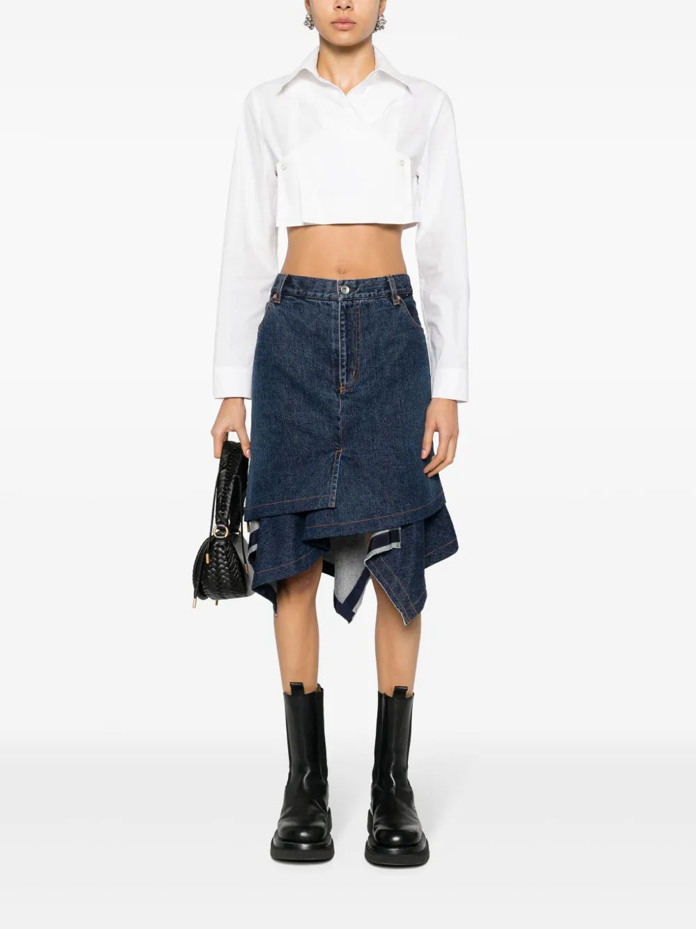 Asymmetric Denim Skirt