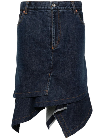 Asymmetric Denim Skirt