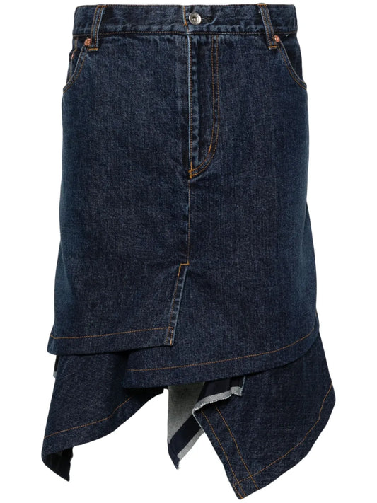 Asymmetric Denim Skirt