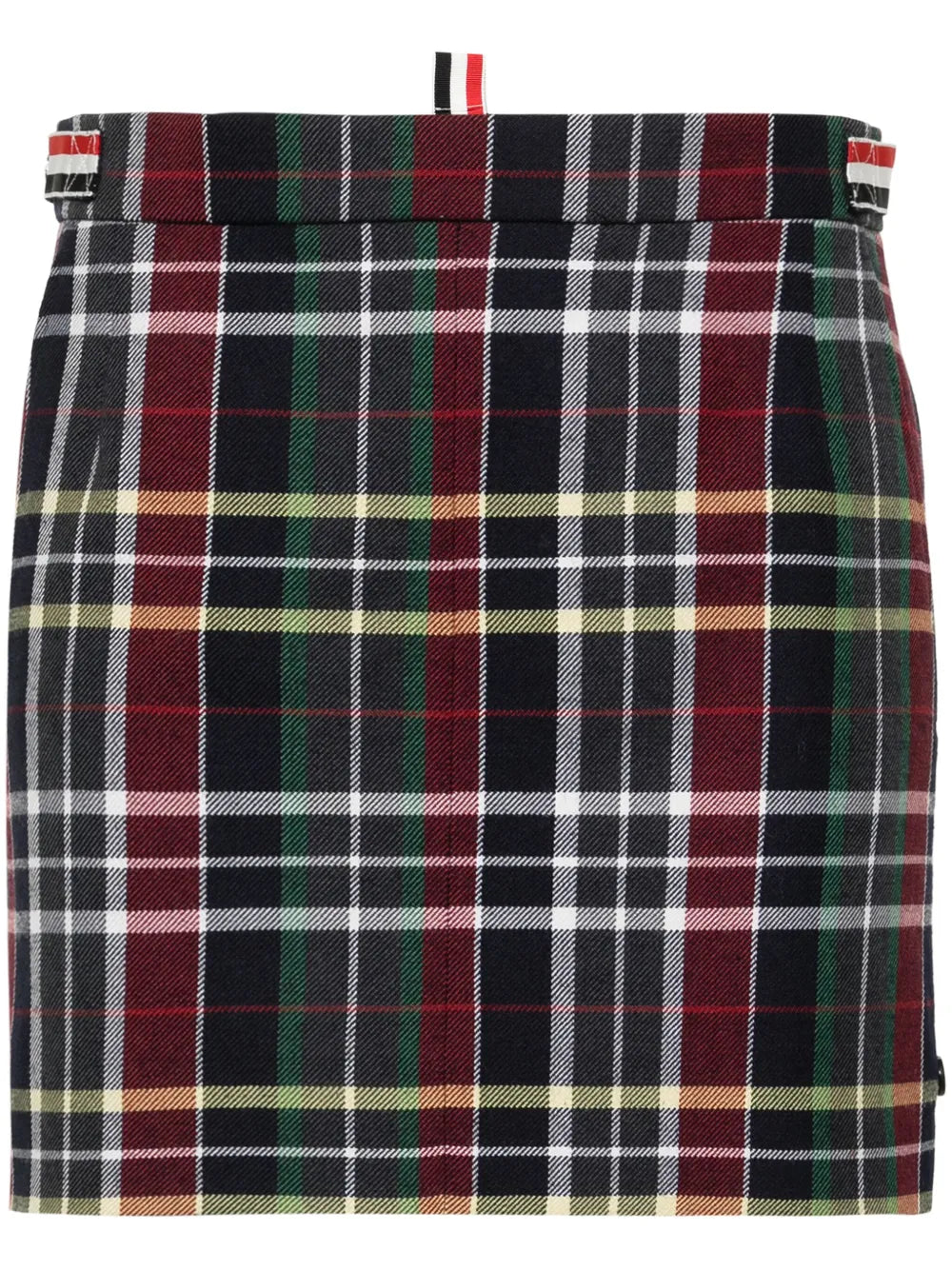 Tartan-Check Wool Miniskirt