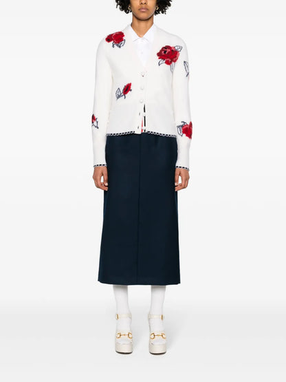 High-Waist Wool Midi Skirt