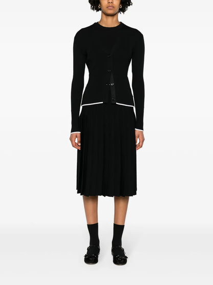 Pleated Knitted Midi Skirt