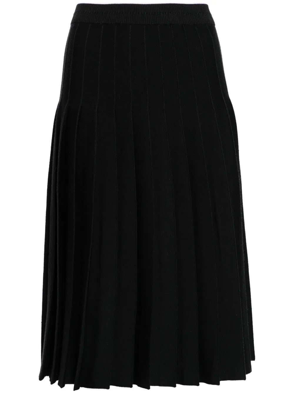 Pleated Knitted Midi Skirt
