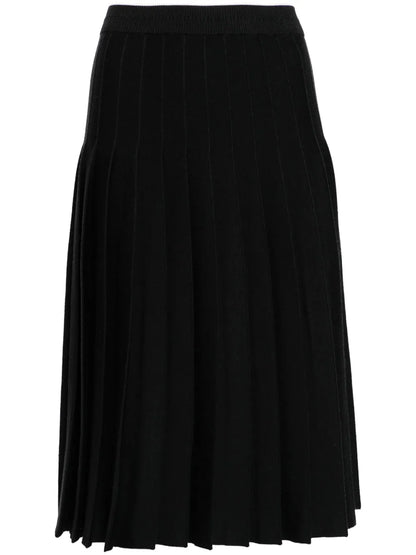 Pleated Knitted Midi Skirt