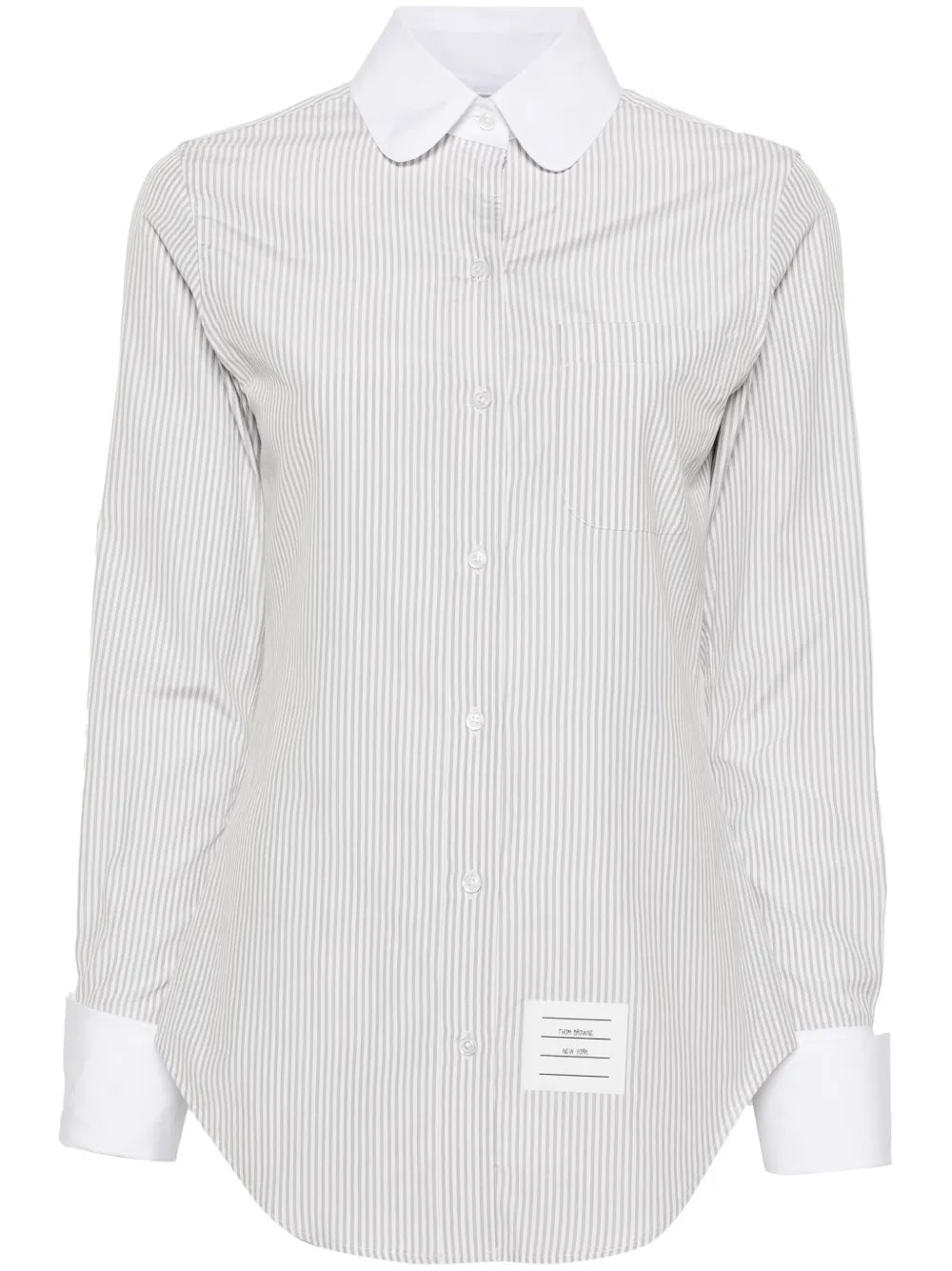Striped Rounded-Collar Shirt