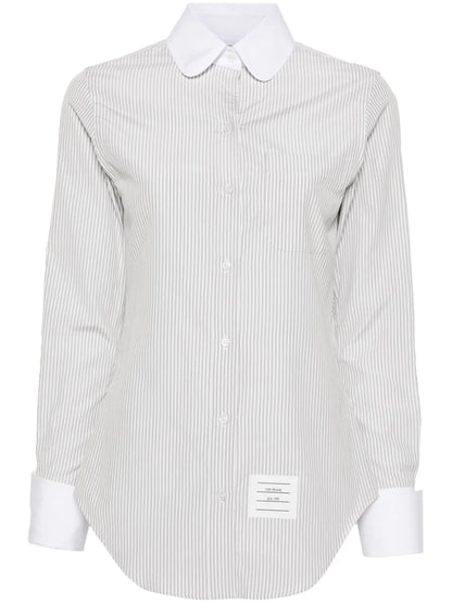 Striped Rounded-Collar Shirt