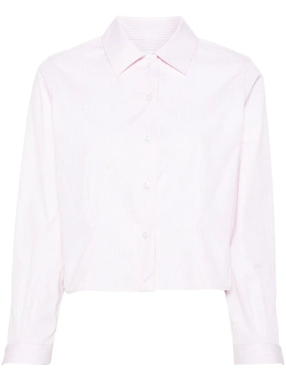 Striped Poplin Cropped Shirt