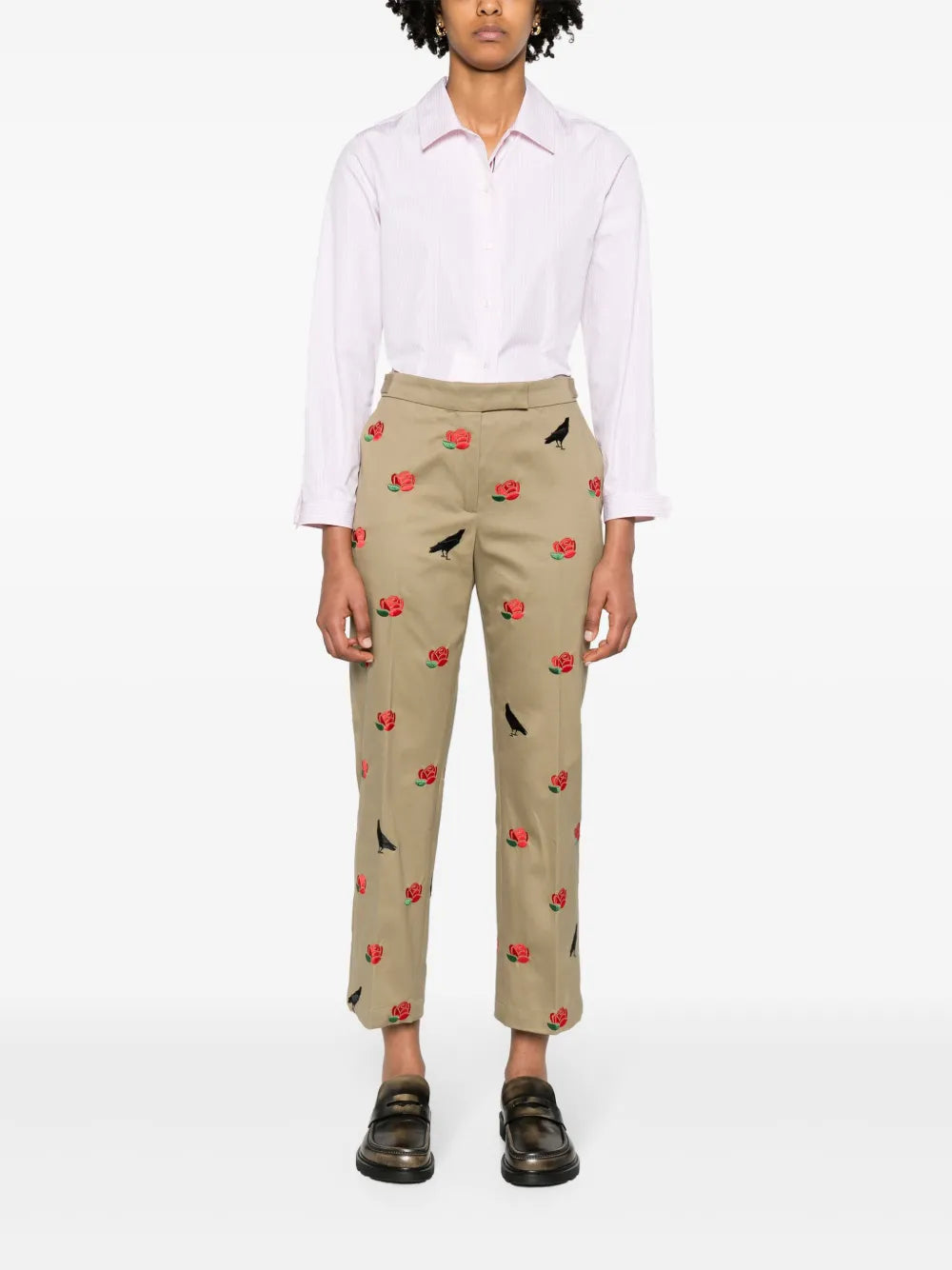Striped Poplin Cropped Shirt