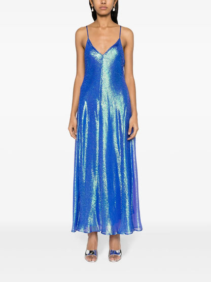 Jacquard Silk Maxi Dress
