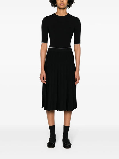 Contrasting-Trim Ribbed Jumper