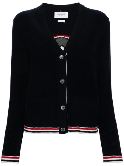 Hector-Intarsia Virgin Wool Cardigan