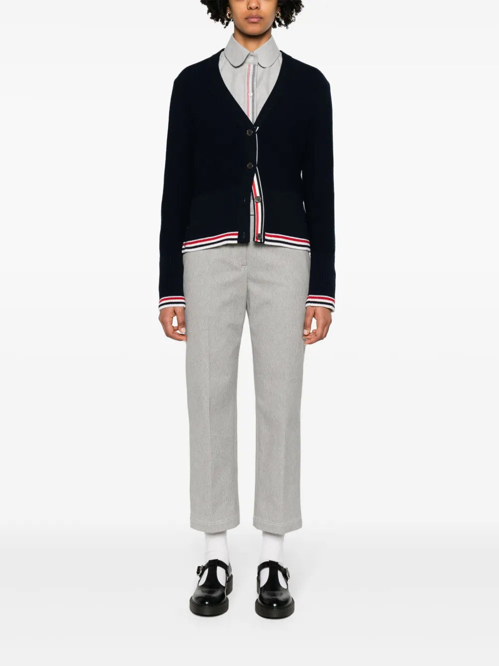 Hector-Intarsia Virgin Wool Cardigan
