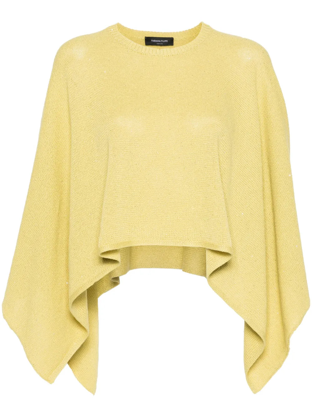 Sequin-Embellished Knitted Poncho