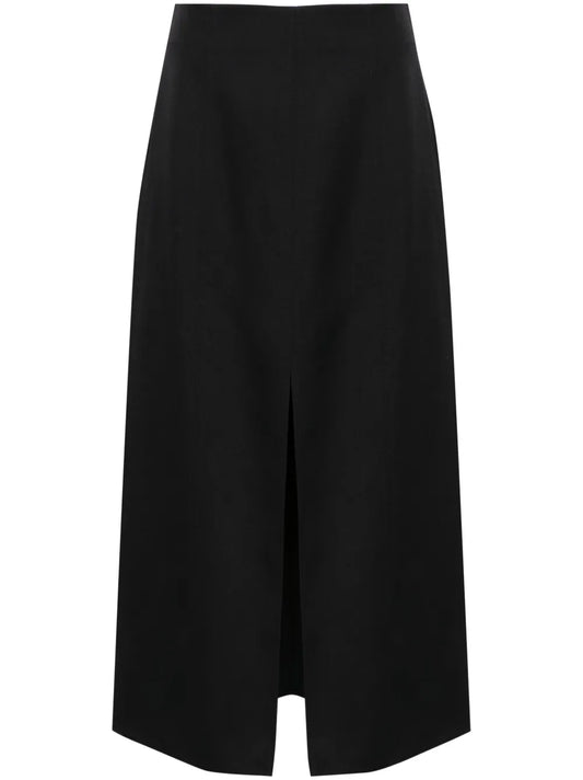 A-Line Virgin Wool Midi Skirt