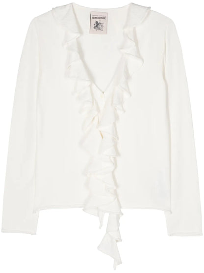 Annalisa Ruffle-Detail Cardigan