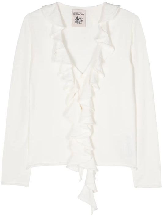 Annalisa Ruffle-Detail Cardigan