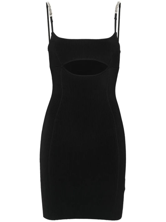 Logo-Lettering Ribbed Mini Dress